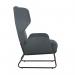 Calma Wingback Chair Grey with Black Frame KF70112 KF70112