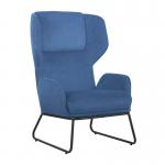 Calma Wingback Chair Blue with Black Frame KF70113 KF70113