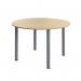 A modern and stylish meeting table, the VOW Round Tables Serrion Pole Leg Round Meeting Table features a sleek oak and silver color scheme. The table measures 1200x1200x730mm and has a circular shape, perfect for facilitating discussions between colleagues or clients.