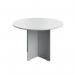 Serrion Leg Round Boardroom Table 1100x1100 WhiteSilver KF800290 KF70344