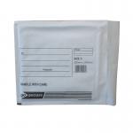 The image shows a pack of 100 white GoSecure padded envelopes with bubble lining. Each envelope is size 5, with internal dimensions of 205x245mm. The envelopes are perfect for mailing delicate or valuable items, providing secure and cushioned protection during transit.