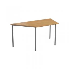 Jemini Trapezoidal Multipurpose Table 1600x800x730mm Nova Oak/Silver KF71526 KF71526