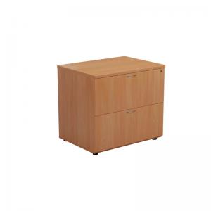 VOW Jemini 2 Drawer Desk Side Filing Cabinet 800x600x730mm Beech