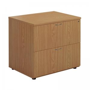 VOW Jemini 2 Drawer Desk Side Filing Cabinet 800x600x730mm Nova Oak