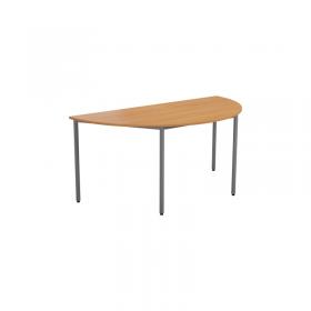 VOW Jemini Semi Circular Multipurpose Table 1600x800x730mm Beech KF71589 KF71589