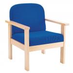 Arista Reception Wooden ArmBlue Chair KF72150