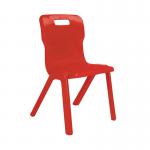 Titan One Piece Classroom Chair 363x343x563mm Red KF72154 KF72154