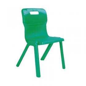 Titan One Piece Classroom Chair 363x343x563mm Green KF72156 KF72156