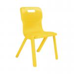 Titan One Piece Classroom Chair 432x408x690mm Yellow KF72168 KF72168