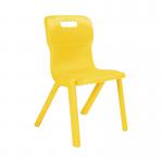 Titan One Piece Classroom Chair 432x408x690mm Yellow KF72168 KF72168