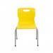 Titan 4 Leg Classroom Chair 497x477x790mm Yellow KF72193 KF72193