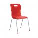 Titan 4 Leg Classroom Chair 497x477x790mm Red KF72194 KF72194
