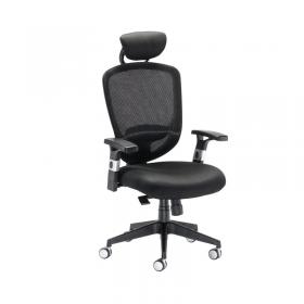 Arista Lexi High Back Chair + Headrest 710x310x600mm Black H-9056-L1 KF72245