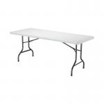 VOW Jemini Rectangular Folding Table 1830x760x740mm White KF72330 KF72330