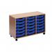 Jemini Mobile Storage Unit 18 Tray 1030x495x650mm Beech KF72340 KF72340