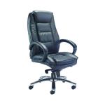 Avior Tuscany High Back Executive Chair 690x780x1140-1220mm Leather Black KF72583 KF72583