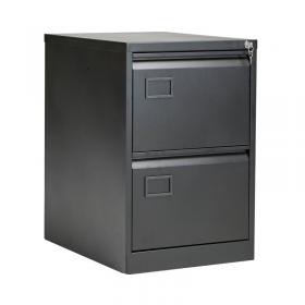 Jemini 2 Drawer Filing Cabinet Lockable 470x622x711mm Black KF72585 KF72585