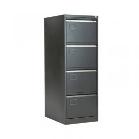 Jemini 4 Drawer Filing Cabinet Lockable 470x622x1321mm Black KF72587 KF72587