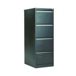 Jemini 4 Drawer Filing Cabinet Lockable 470x622x1321mm Black KF72587 KF72587