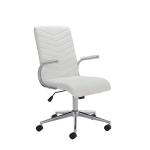 Jemini Tarragona Medium Back Managers Chair Leather Look White KF72989 KF72989