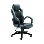 Arista Bolt Executive Racing Chair 620x670x1080-1170mm Leather Look and Mesh Back Black KF73591 KF73591