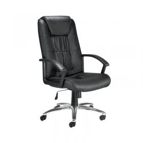 Jemini Tiber High Back Executive Chair 640x750x1105-1205mm Leather Black KF74003 KF74003