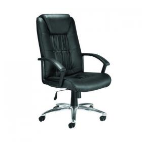 Jemini Tiber High Back Executive Chair 640x750x1105-1205mm Leather Black KF74003 KF74003