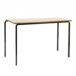 Jemini Class Table W1100xD550xH590mm MDF Edged Beech with Silver Frame Pack of 1 KF74045
