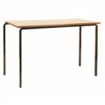 Jemini Class Table W600xD600xH590mm MDF Edged Beech with Silver Frame Pack of 1 KF74047