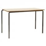 Jemini Class Table W1100xD550xH590mm PU Edged Beech with Silver Frame Pack of 1 KF74048