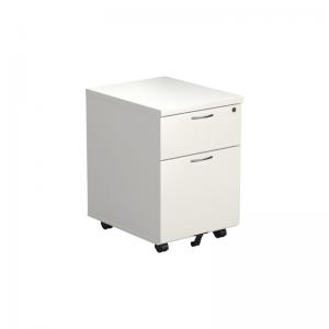 VOW Jemini 2 Drawer Mobile Pedestal 404x500x595mm White KF74147