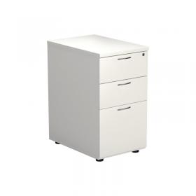 Jemini 3 Drawer Desk High Pedestal 404x600x730mm White KF74149 KF74149