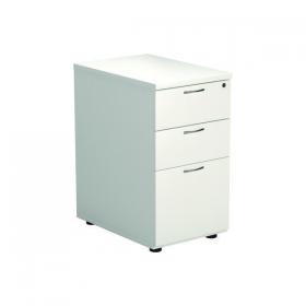 Jemini 3 Drawer Desk High Pedestal 404x600x730mm White KF74149 KF74149