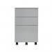 Jemini 3 Drawer Mobile Pedestal Steel 380x470x615mm Silver KF74155 KF74155