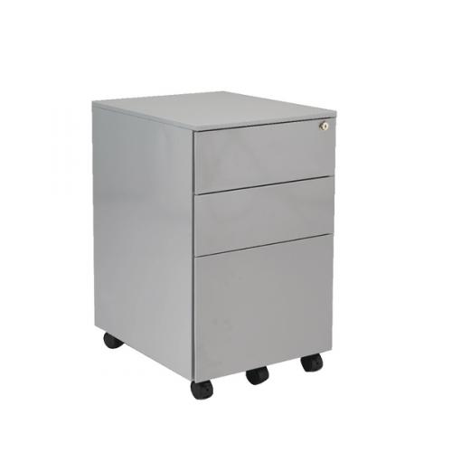 Jemini Silver Mobile Steel 3 Drawer Pedestal Kf74155 Kf74155