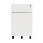 Jemini 3 Drawer Mobile Pedestal Steel 380x470x615mm White KF74156 KF74156
