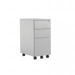 Jemini 3 Drawer Mobile Pedestal Slimline Steel 300x470x615mm Silver KF74157 KF74157