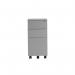 Jemini 3 Drawer Mobile Pedestal Slimline Steel 300x470x615mm Silver KF74157 KF74157