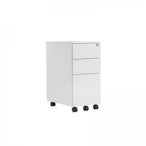 VOW Jemini 3 Drawer Mobile Pedestal Slimline Steel 300x470x615mm White