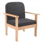Arista Reception Wooden Frame ArmCharcoal Chair KF74202
