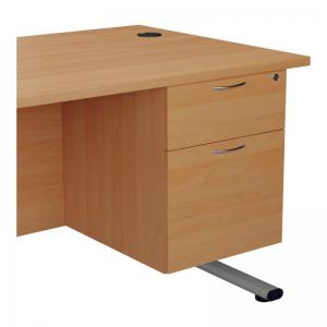 VOW Jemini 2 Drawer Fixed Pedestal 404x655x495mm Beech KF74411 KF74411