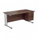 Jemini 2 Drawer Fixed Pedestal 404x655x495mm Dark Walnut KF74412 KF74412