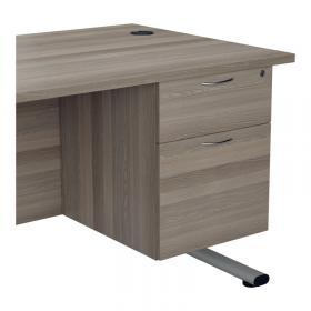 VOW Jemini 2 Drawer Fixed Pedestal 404x655x495mm Grey Oak KF74413 KF74413