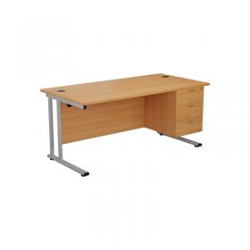 VOW Jemini 3 Drawer Fixed Pedestal 400x655x495mm Beech KF74417 KF74417