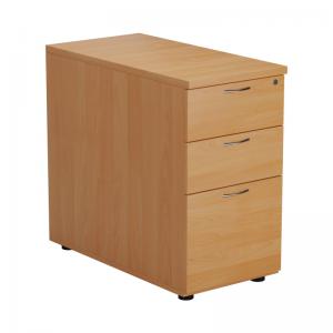 VOW Jemini 3 Drawer Desk High Pedestal 404x800x730mm Beech KF74482