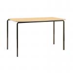 Jemini Polyurethane Edged Class Table 1200x600x710mm BeechBlack (Pack of 4) KF74565 KF74565