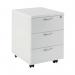 First Mobile 3 Drawer Under Desk Pedestal 404x500x595mm White KF74768 KF74768