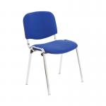 First Ultra Multipurpose Stacking Chair 532x585x805mm Chrome Blue KF74893 KF74893