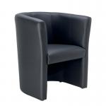 First Tub Chair Leather Look Black KF74899 KF74899