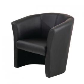 First Tub Chair Leather Look Black KF74899 KF74899